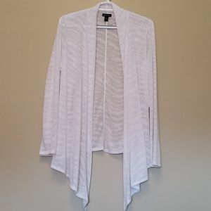 White sheer striped cardigan